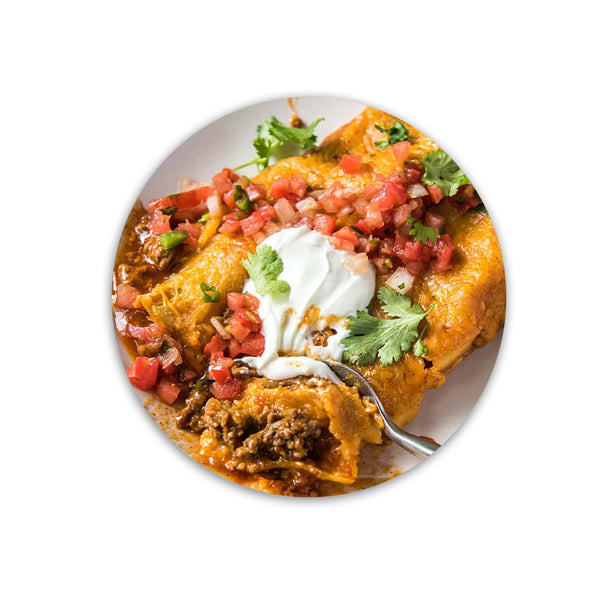 Beef and Cheese Red Chili Enchilada's